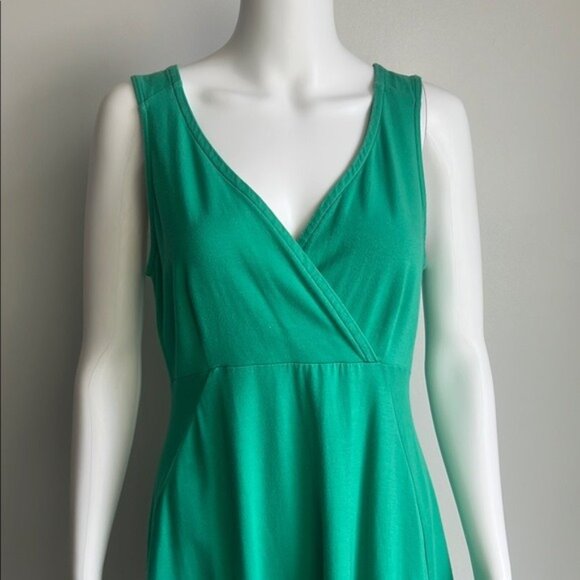 Eileen Fisher V Neck Knee Length Sleeveless Dress in Green Size S - Picture 2 of 7